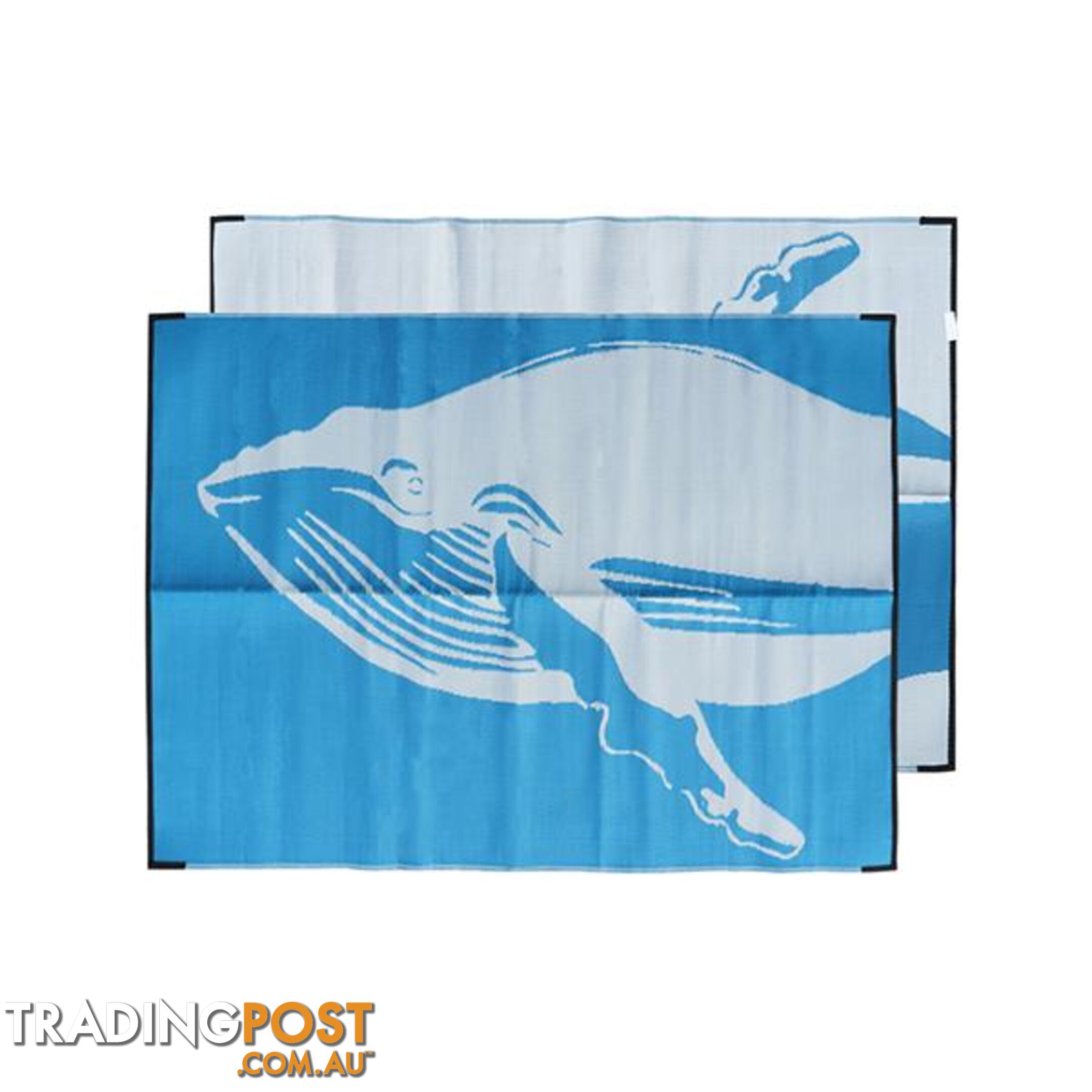 Whale Recycled Plastic Mat Blue White - Unbranded - 797776545322