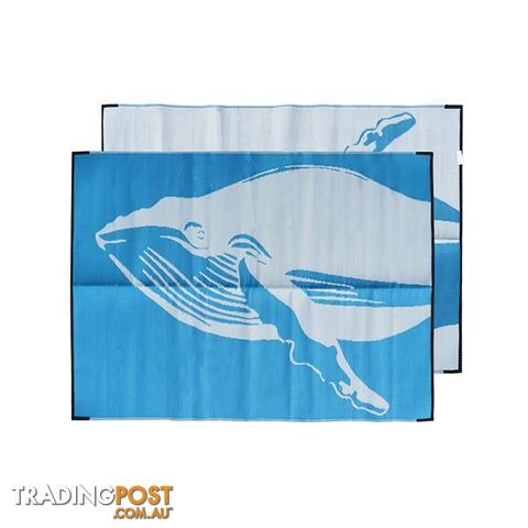 Whale Recycled Plastic Mat Blue White - Unbranded - 797776545322