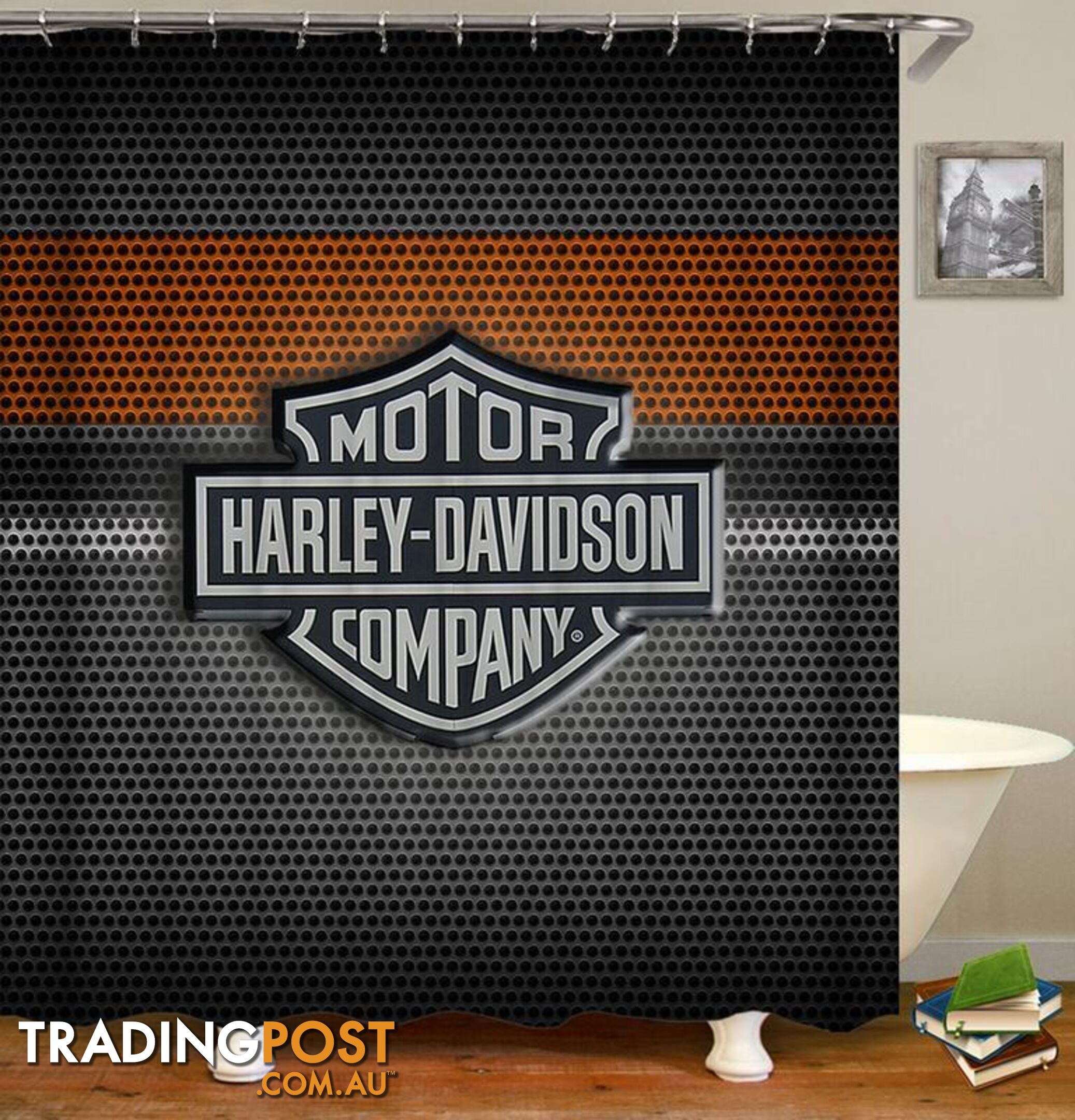 Harley Davidson Steel Logo Shower Curtain - Curtain - 7427045977815