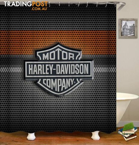 Harley Davidson Steel Logo Shower Curtain - Curtain - 7427045977815