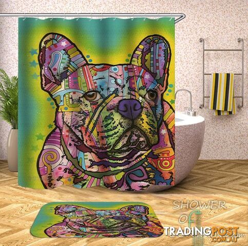 Colorful Bulldog Shower Curtain - Curtain - 7427046286152