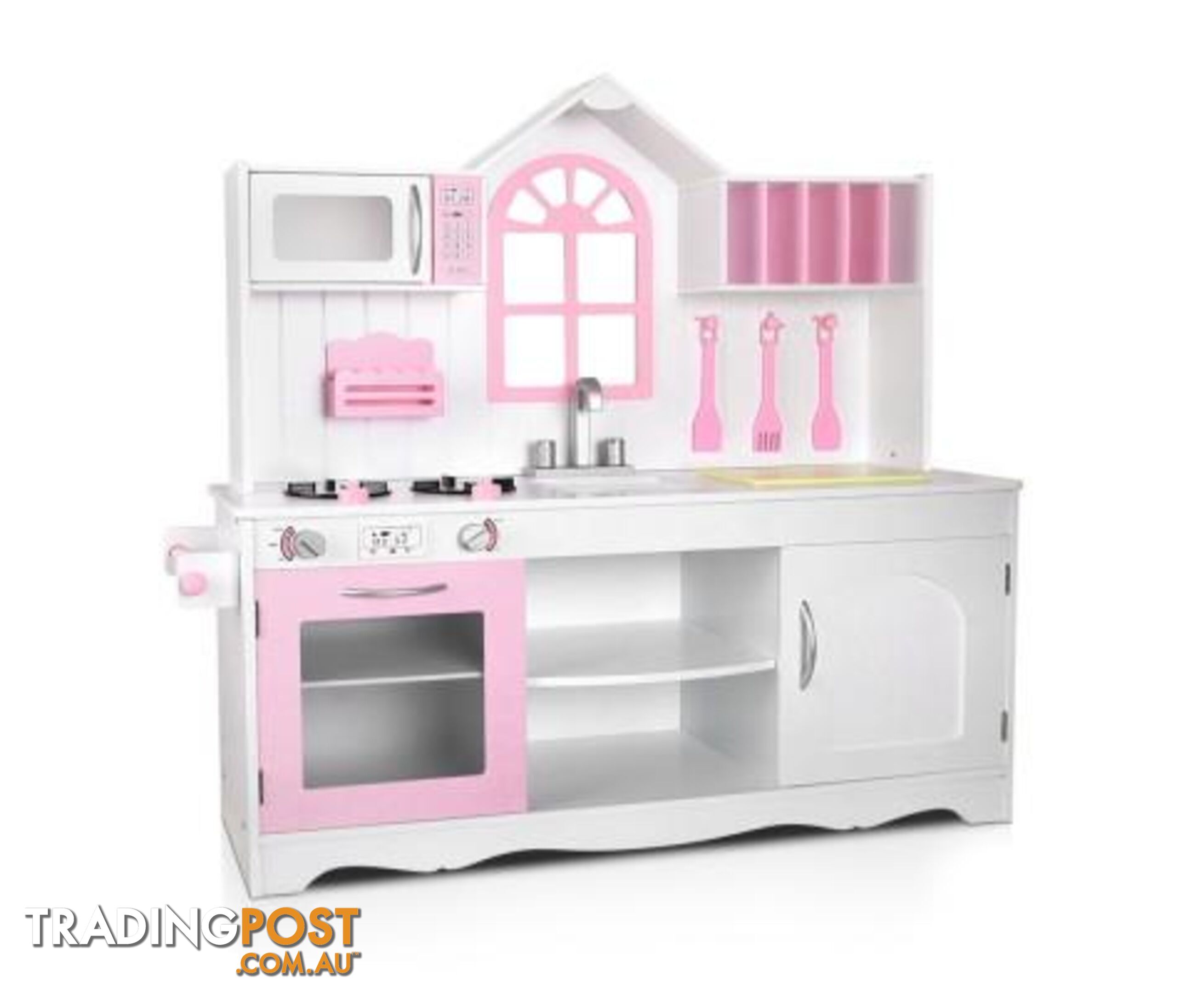 Wooden Kitchen Playset - White - Keezi - 4326500261991