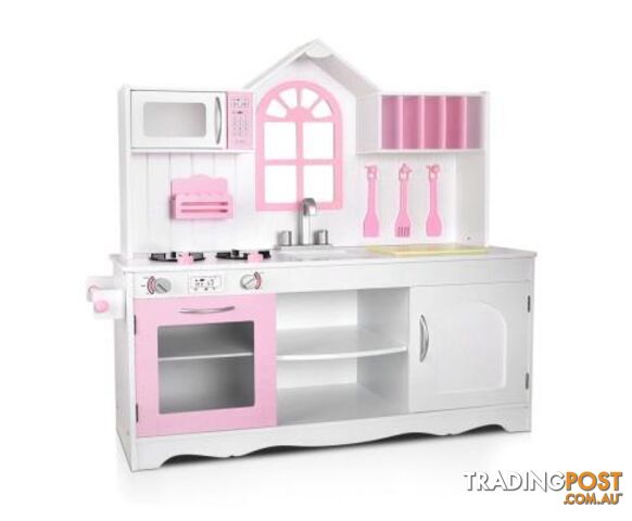 Wooden Kitchen Playset - White - Keezi - 4326500261991