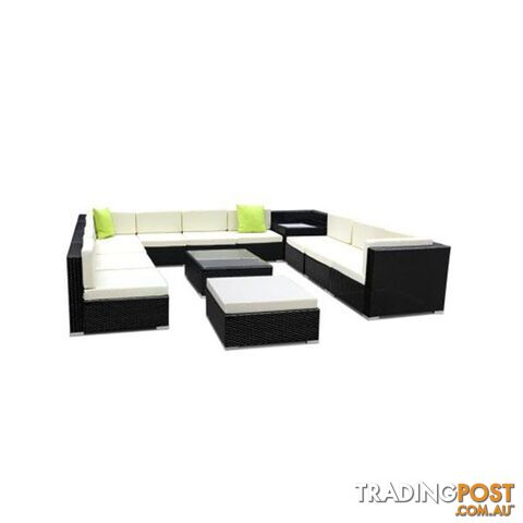 13 Piece Outdoor Furniture Set Wicker Sofa Lounge - Gardeon - 787976569242