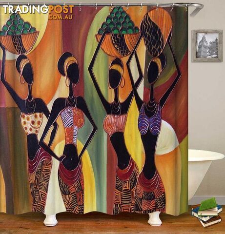 Colorful African Ladies Shower Curtain - Curtain - 7427046046343