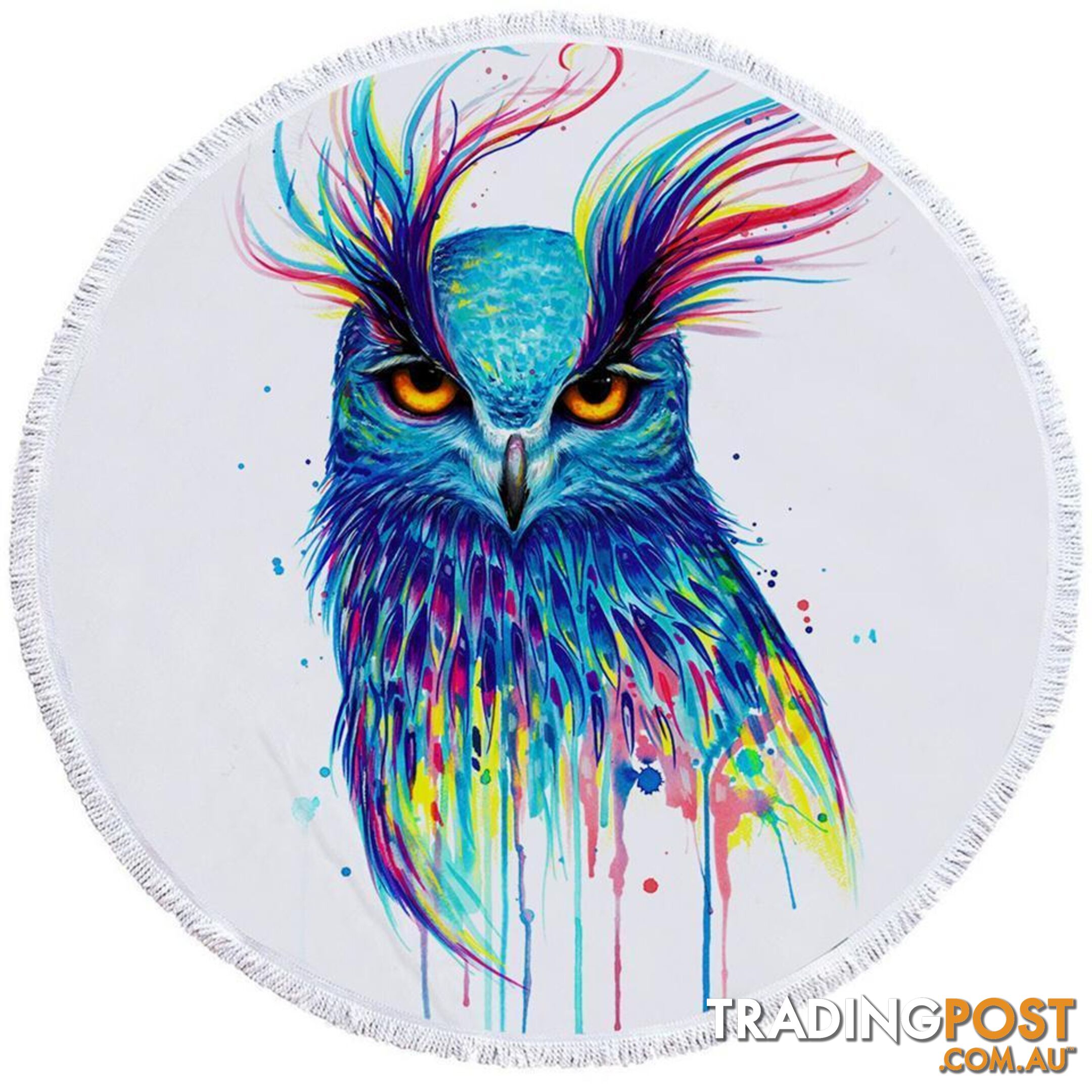 Colorful Owl Beach Towel - Towel - 7427046331579