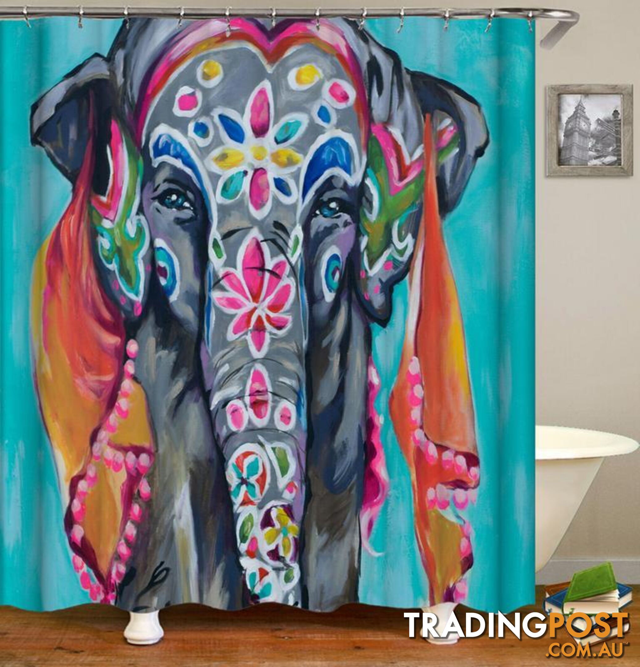 Colorful Indian Sari Elephant Shower Curtain - Curtain - 7427045998834