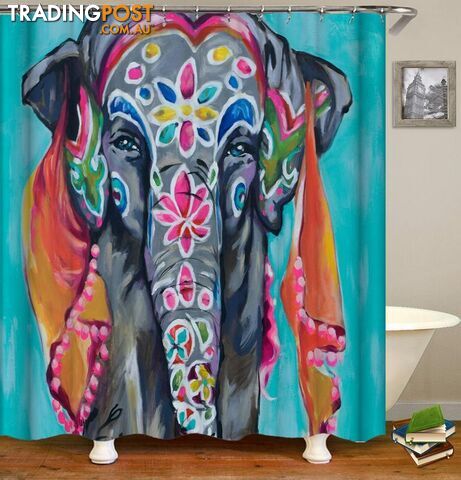 Colorful Indian Sari Elephant Shower Curtain - Curtain - 7427045998834