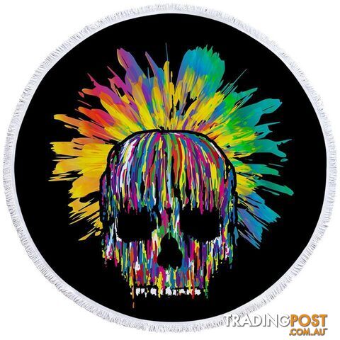 Paint Blast Skull Beach Towel - Towel - 7427046322669