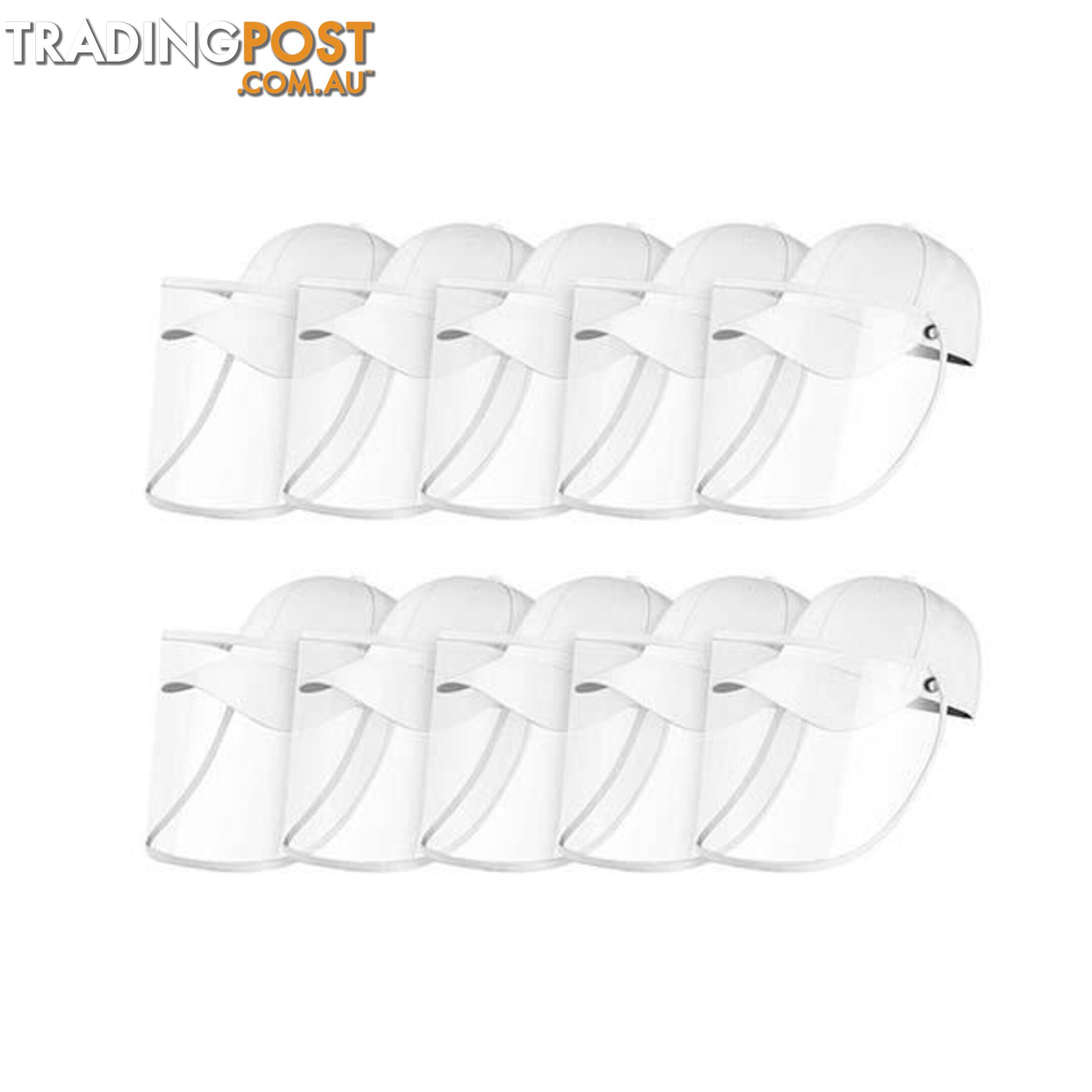 10X Outdoor Hat Anti Fog Dust Saliva Cap Full Face Shield Adult White - Unbranded - 9476062095550