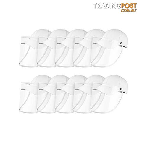 10X Outdoor Hat Anti Fog Dust Saliva Cap Full Face Shield Adult White - Unbranded - 9476062095550