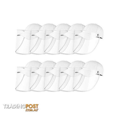 10X Outdoor Hat Anti Fog Dust Saliva Cap Full Face Shield Adult White - Unbranded - 9476062095550