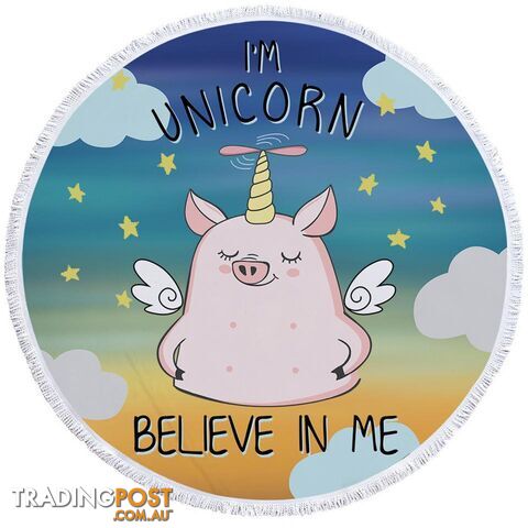 Cute Unicorn Piggy Beach Towel - Towel - 7427046304917