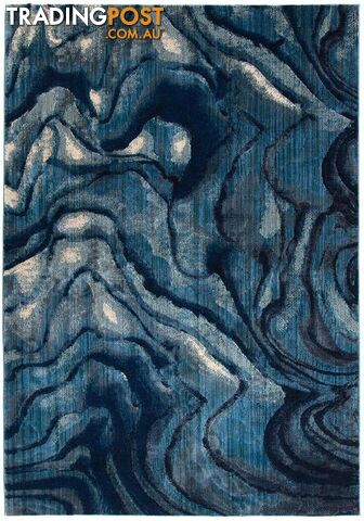 Dreamscape Waves Modern Indigo Rug - Unbranded - 8694561187472