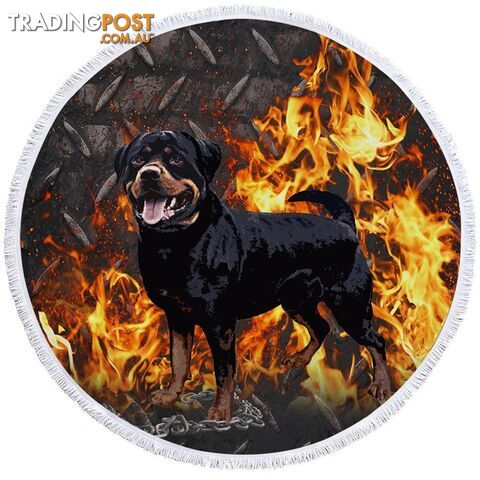 Tough Rottweiler Dog Beach Towel - Towel - 7427046313865