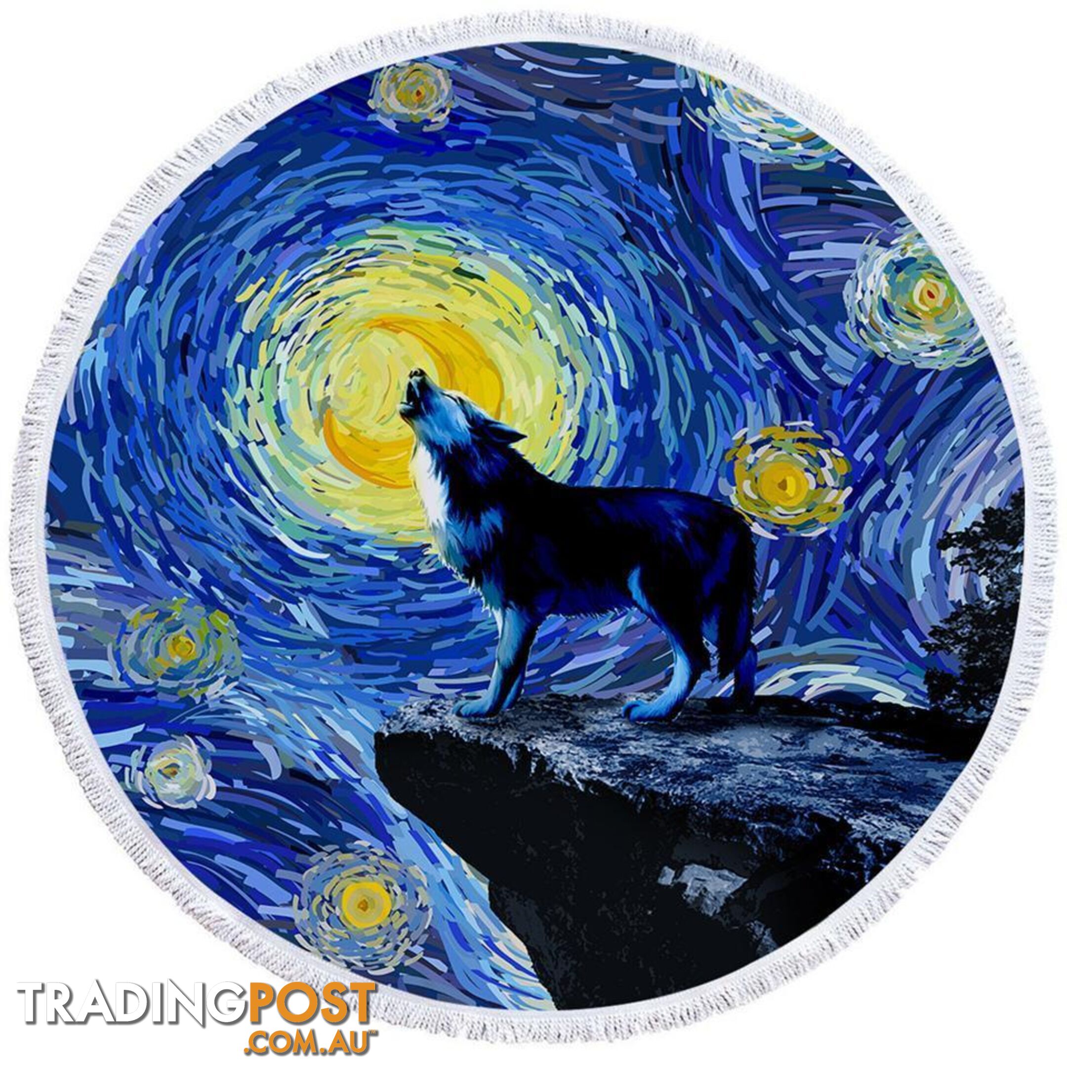 Van Gogh Art Wolf Beach Towel - Towel - 7427046316248