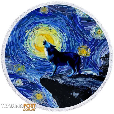 Van Gogh Art Wolf Beach Towel - Towel - 7427046316248