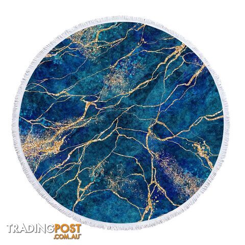 Blue Marble Beach Towel - Towel - 7427046342612