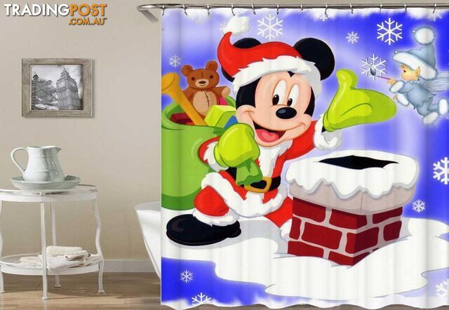 Santa Mickey Mouse Shower Curtain - Curtains - 7427046061384