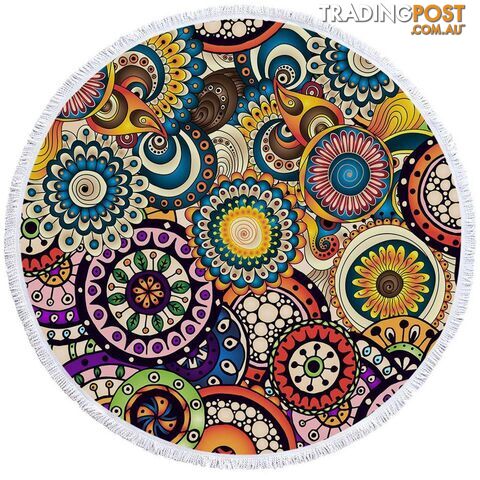 Multi Colored Little Mandalas Beach Towel - Towel - 7427046310758