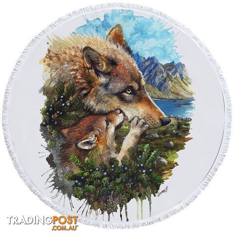 Art Painting Wolfs Beach Towel - Towel - 7427046324519