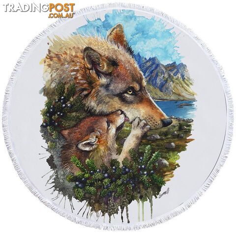 Art Painting Wolfs Beach Towel - Towel - 7427046324519