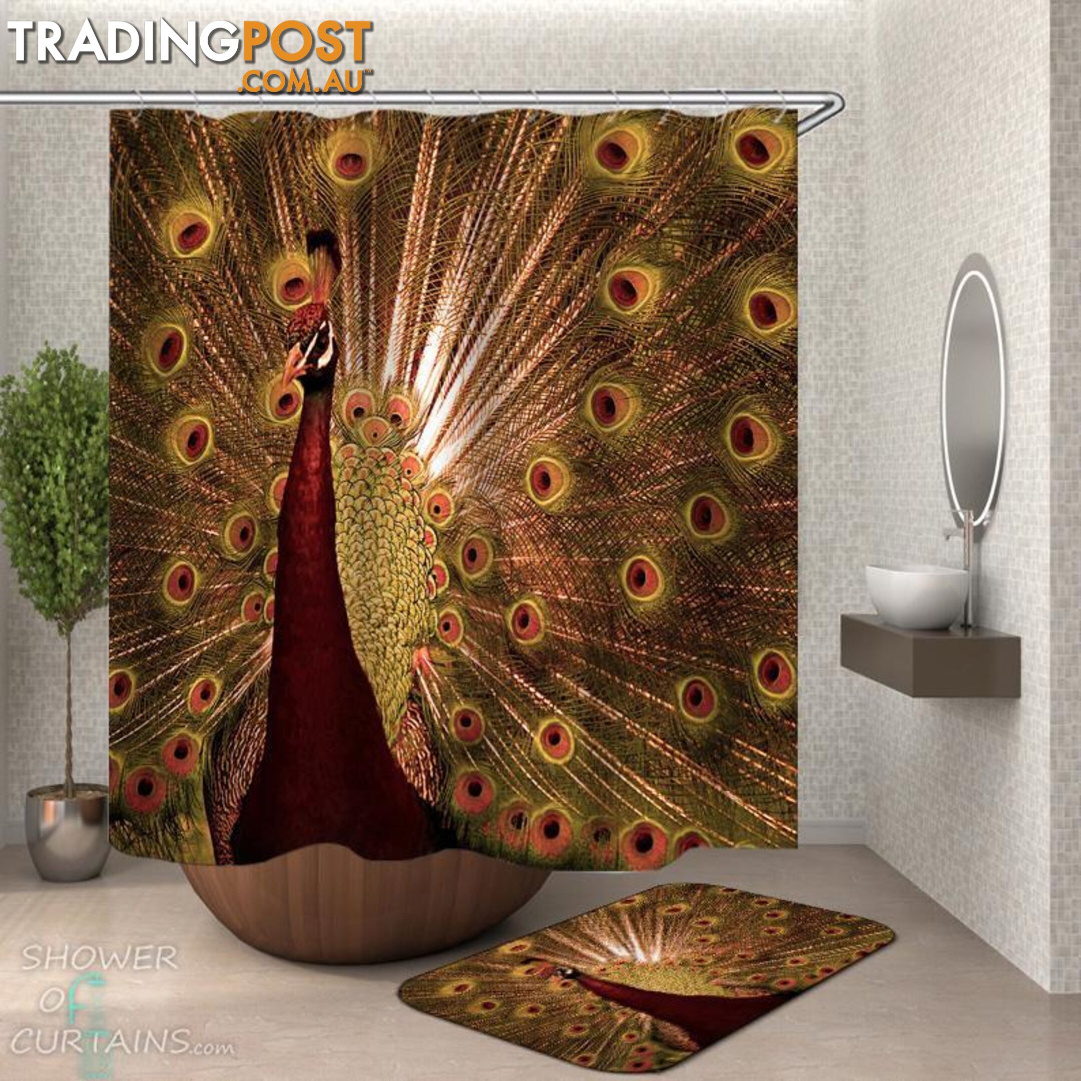 Peacock Shower Curtain - Curtain - 7427046281300