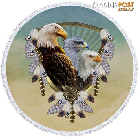 American Eagles Dream Catcher Beach Towel - Towel - 7427046314411