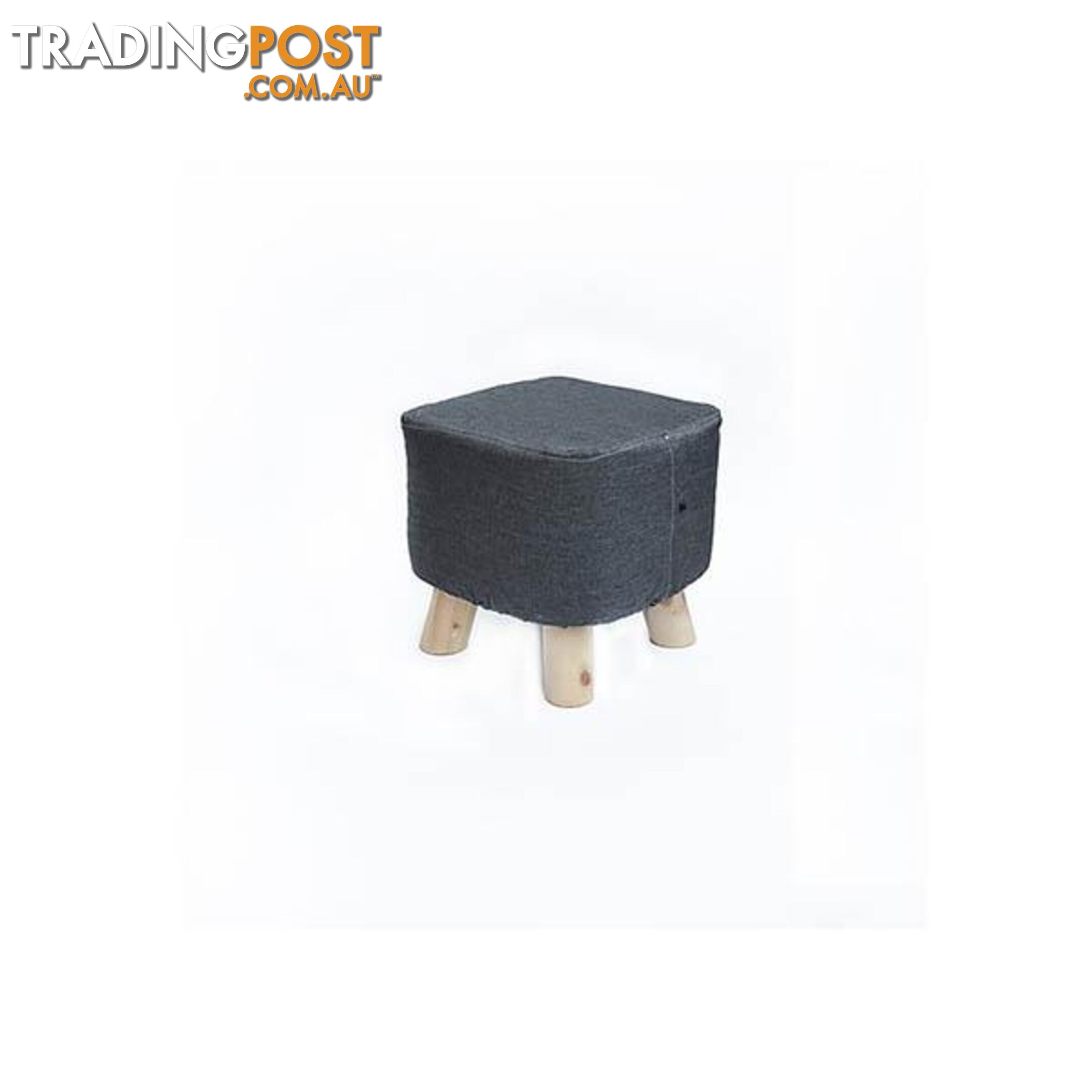 Fabric Ottoman Foot Stool Rest Pouffe Wood Storage Padded Seat - Randy & Travis Machinery - 787976577384