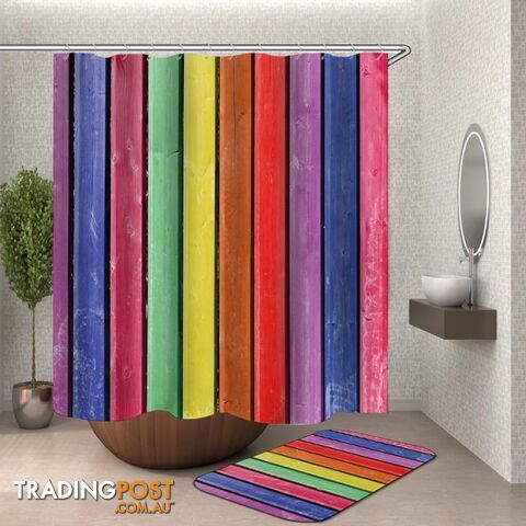 Rustic Rainbow Shower Curtain - Curtain - 7427046113069