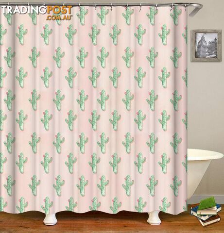 Floral Mini Cactus Shower Curtain - Curtains - 7427045940598