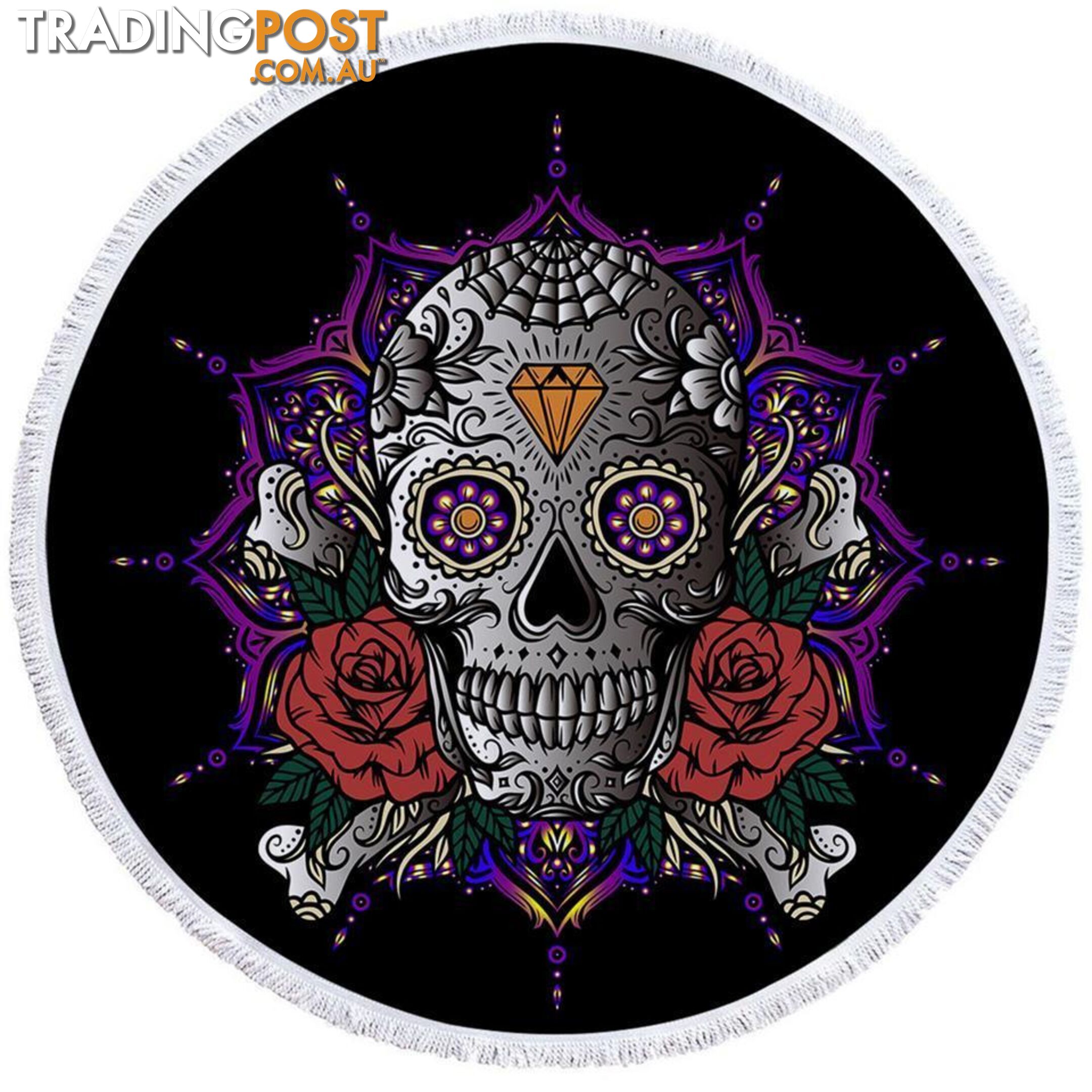 Diamond Skull Beach Towel - Towel - 7427046322300