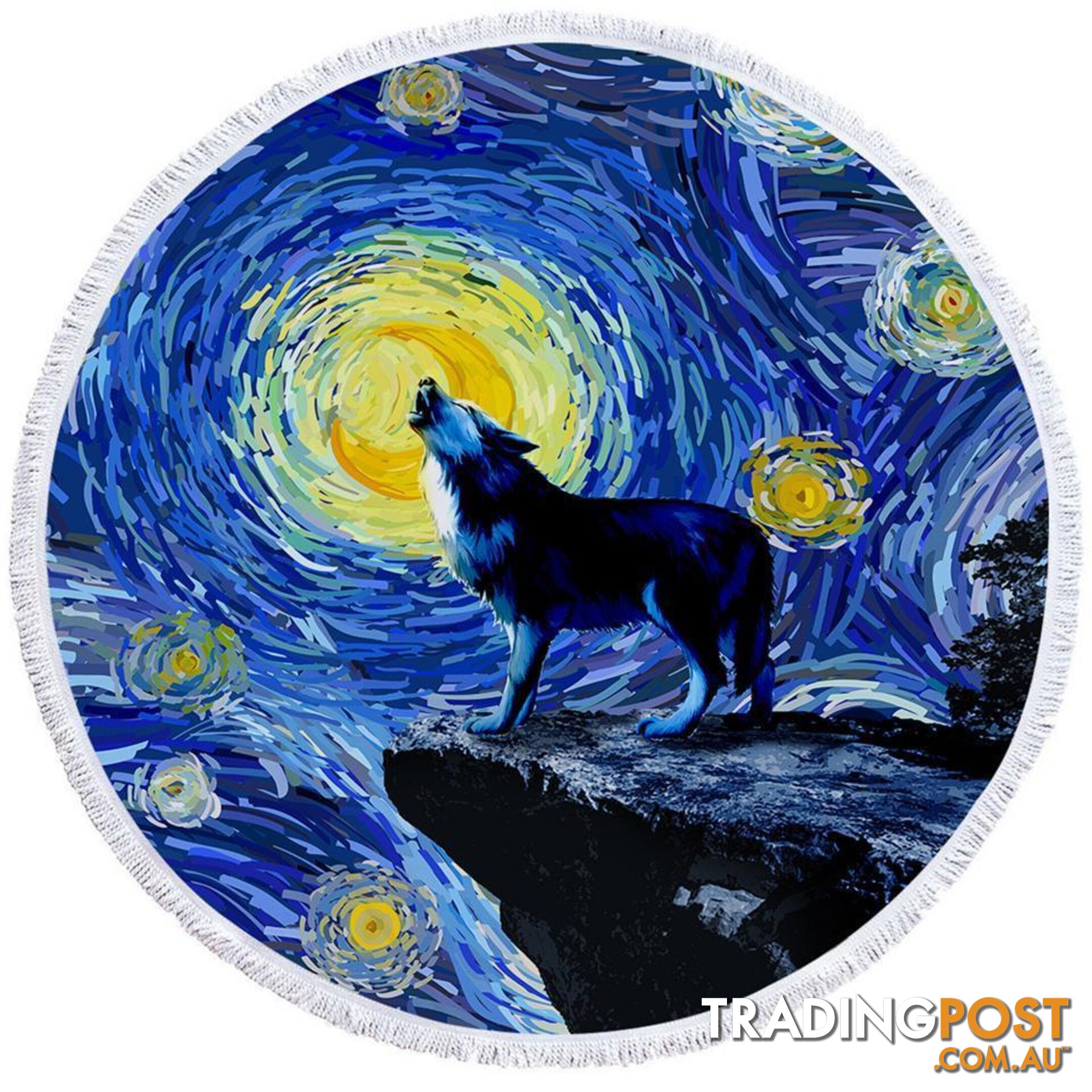 Van Gogh Art Wolf Beach Towel - Towel - 7427046316262