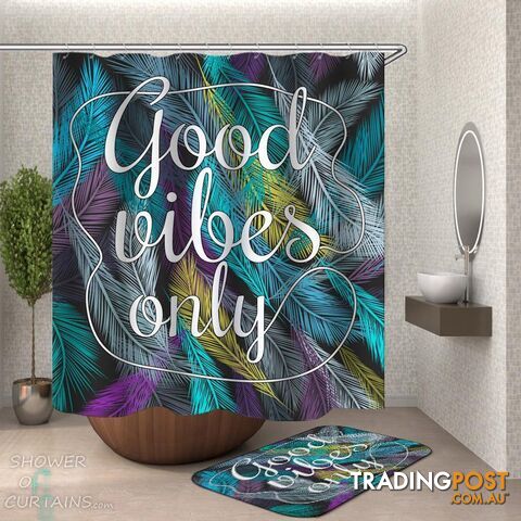 Good Vibes Only Feathers - Curtain - 7427046294485