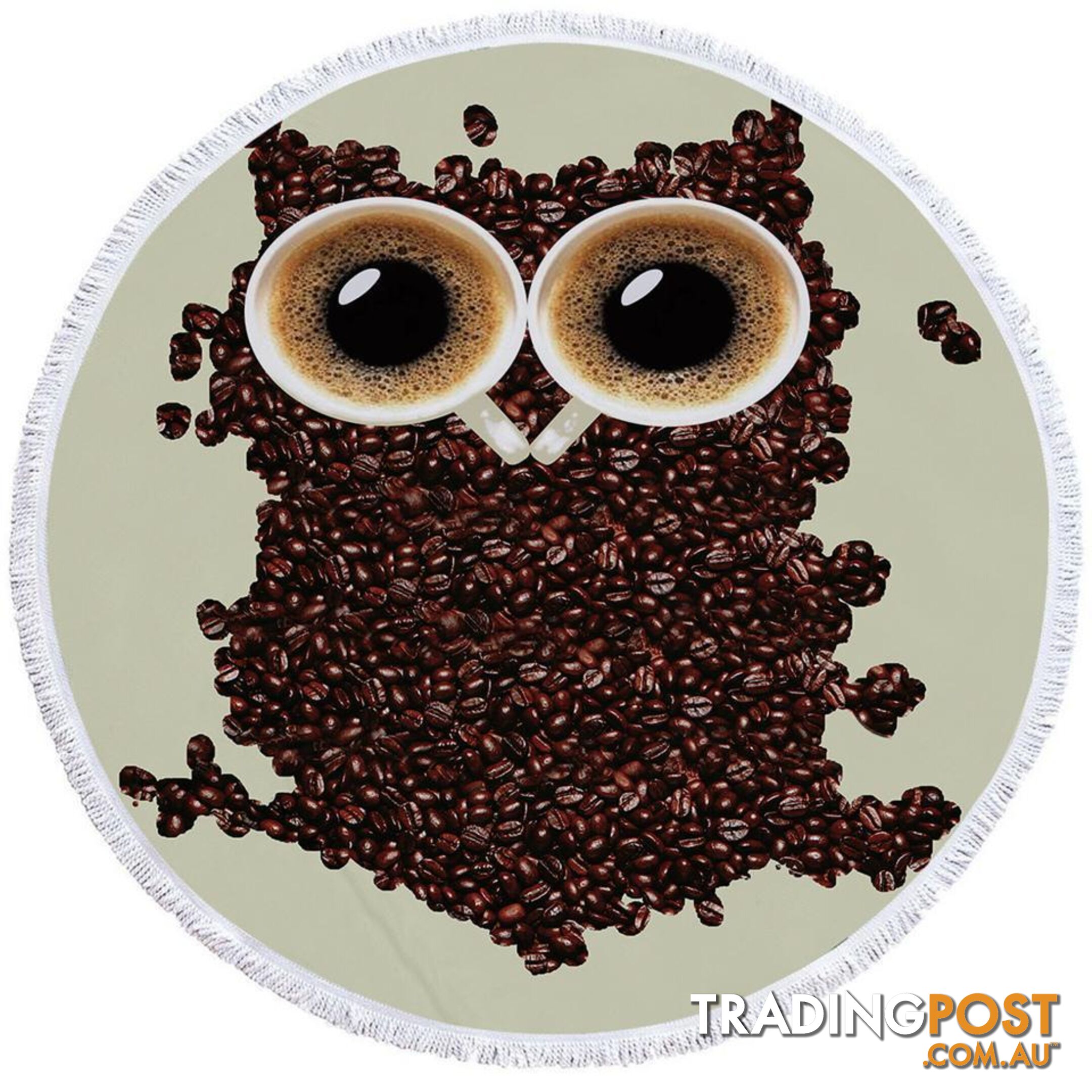 Cool Coffee Beans Owl Beach Towel - Towel - 7427046327855