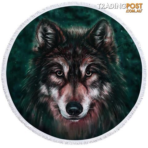 Art Painting Wolf Beach Towel - Towel - 7427046326919