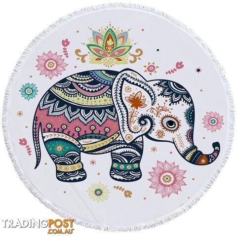 Cute Oriental Elephant Beach Towel - Towel - 7427046311670