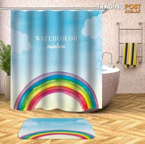 Watercolor Rainbow Shower Curtain - Curtain - 7427045930131