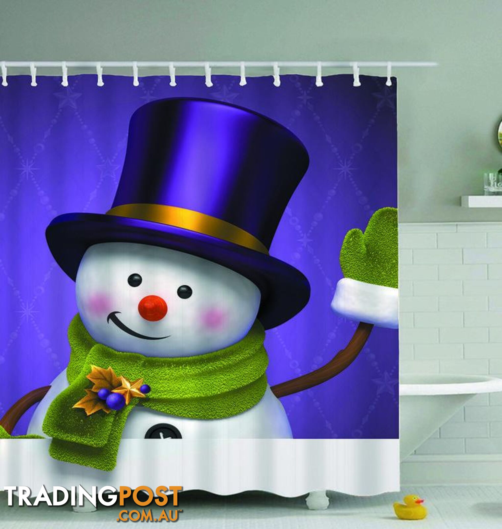 Top Hat Snowman Shower Curtain - Curtain - 7427045962552