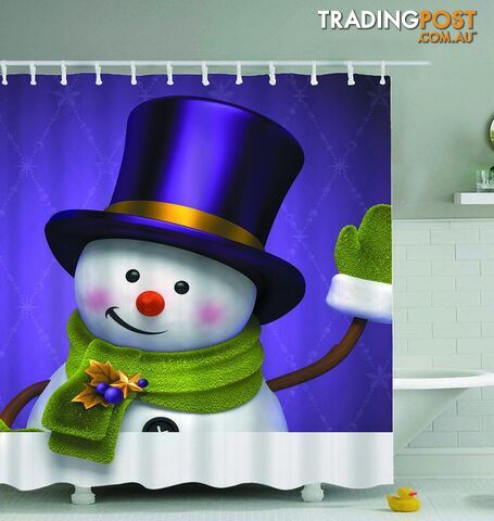 Top Hat Snowman Shower Curtain - Curtain - 7427045962552