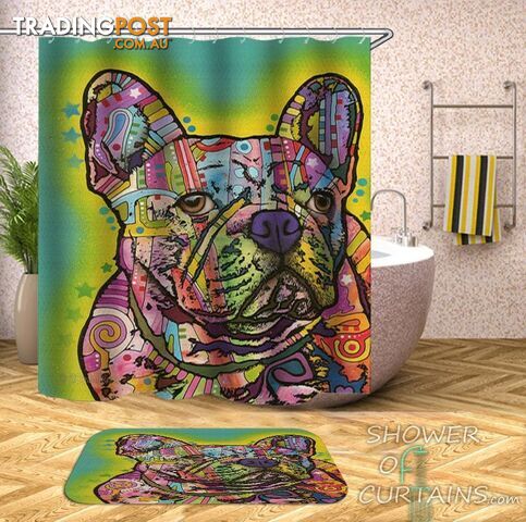 Colorful Bulldog Shower Curtain - Curtain - 7427046285957