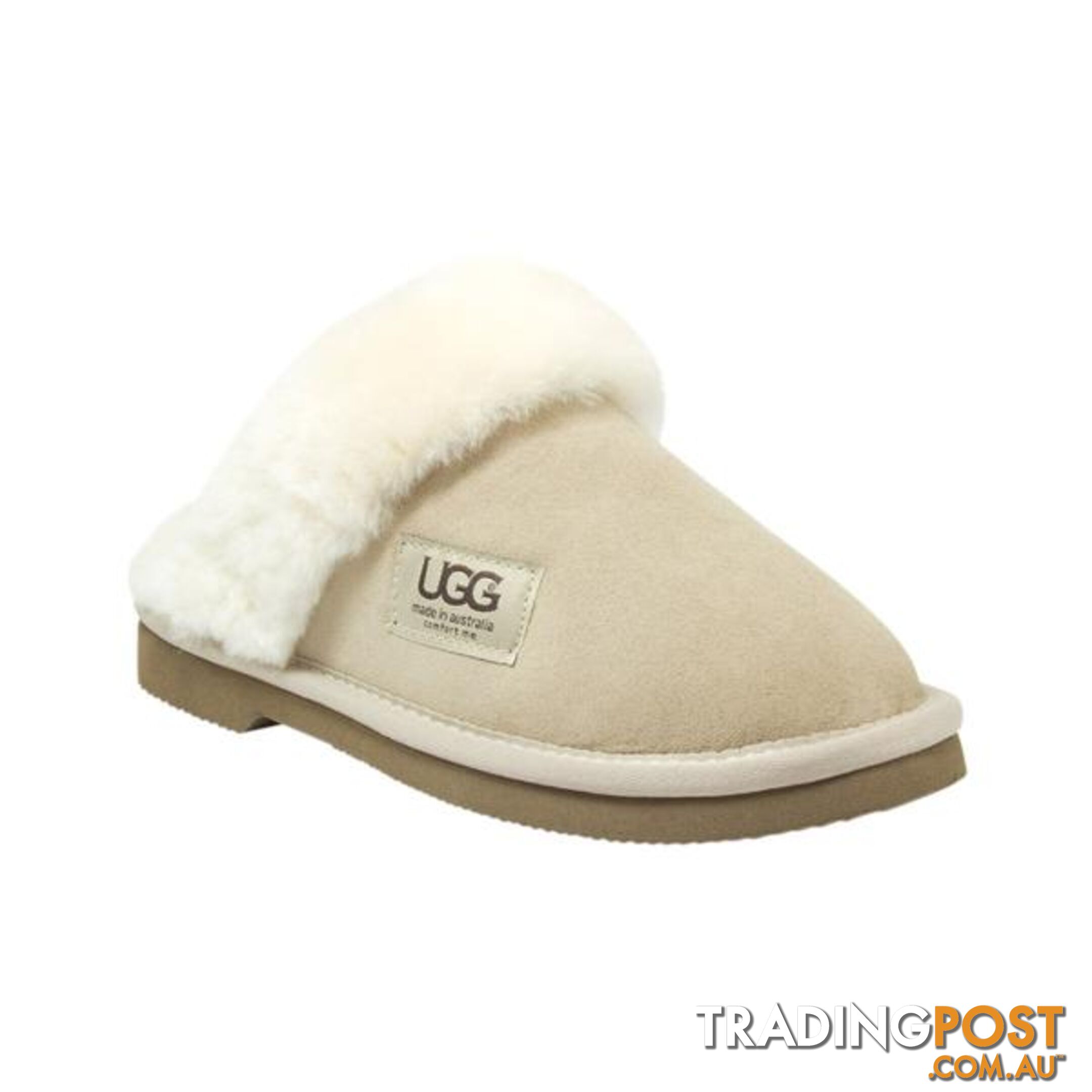 UGG Merino Sheepskin Fur Trim Scuff Memory Foam Sand - UGG - 822427524200