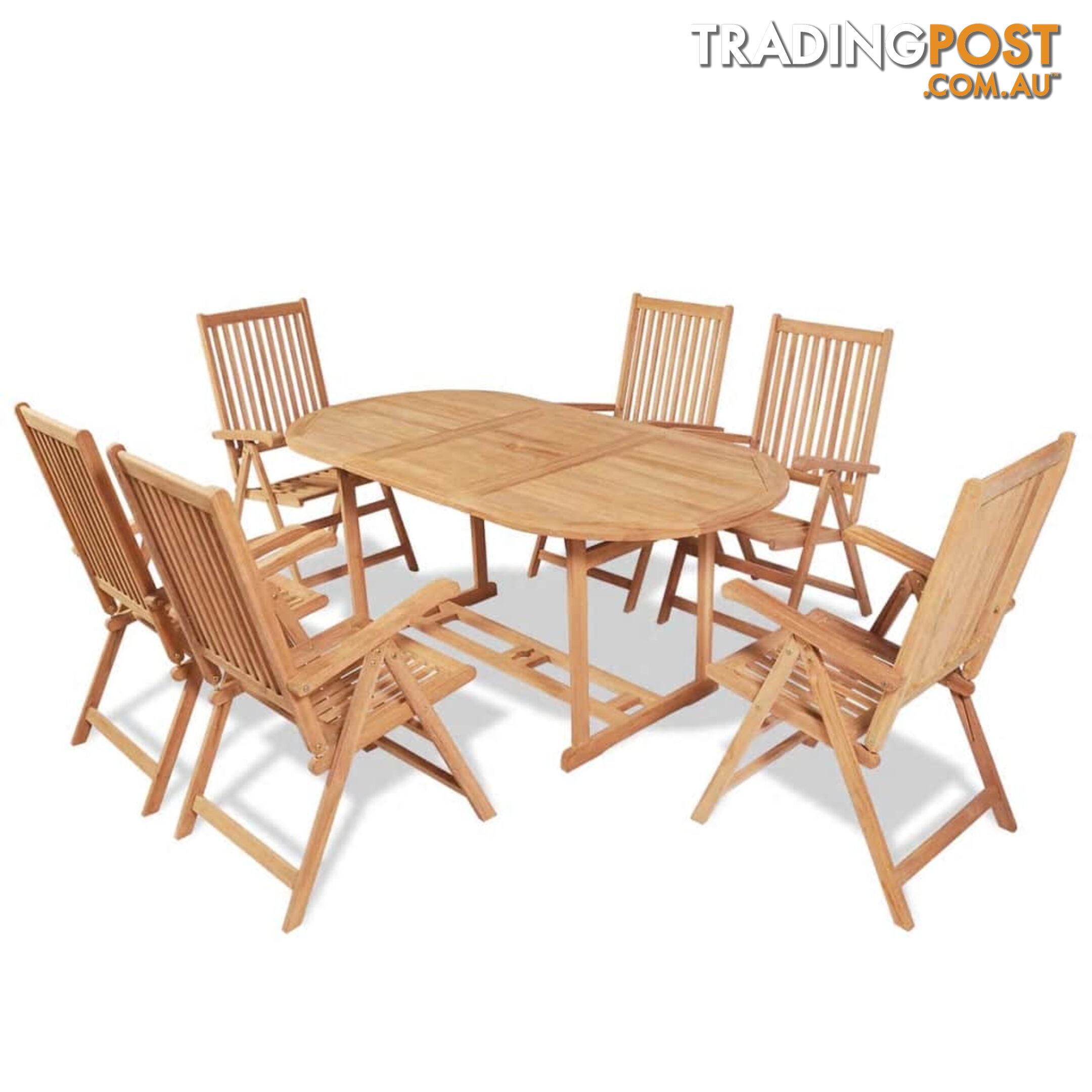 Outdoor Dining Set 7 Pieces Teak - Unbranded - 9476062037895