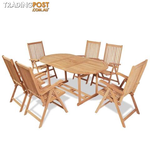 Outdoor Dining Set 7 Pieces Teak - Unbranded - 9476062037895