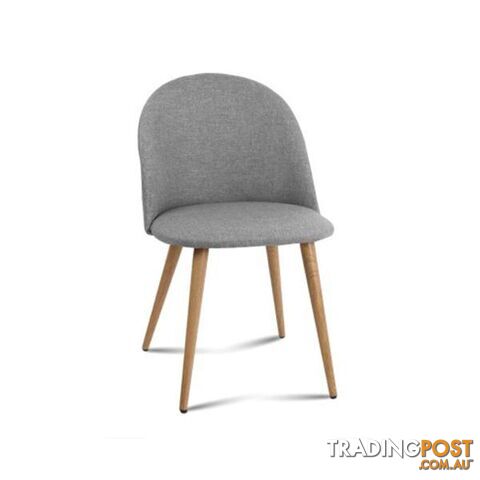 2 X Artiss Dining Chairs Light Grey - Artiss - 9350062156018