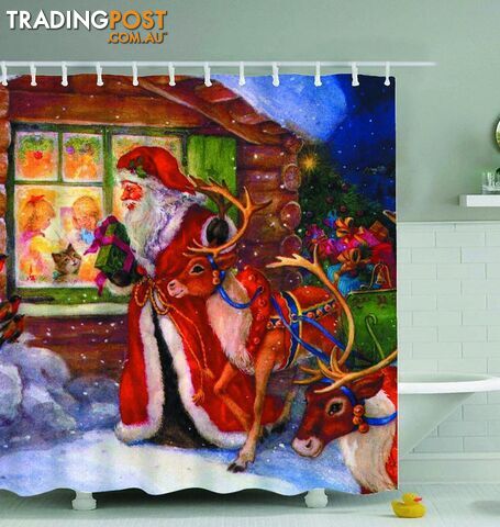 Christmas Vintage Painting Shower Curtain - Curtain - 7427046019194