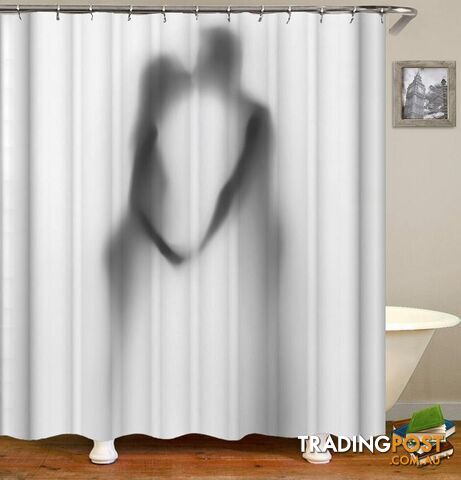 Kissing Couple Shadow Shower Curtain - Curtain - 7427005906534