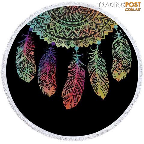 Half Oriental Dream Catcher Beach Towel - Towel - 7427046311793