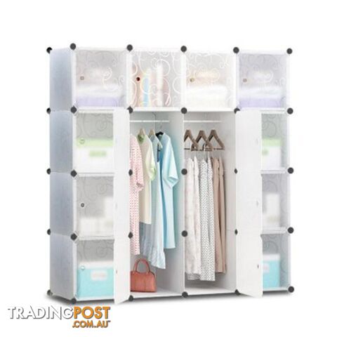 16 Cube Portable Storage Cabinet Wardrobe - White - Unbranded - 9350062164624