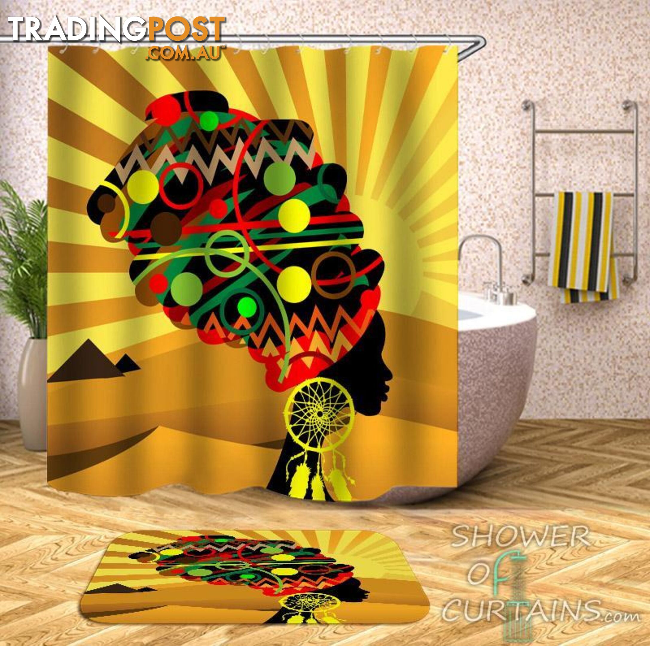 Multi Colored African Woman Shower Curtain - Curtain - 7427046230926